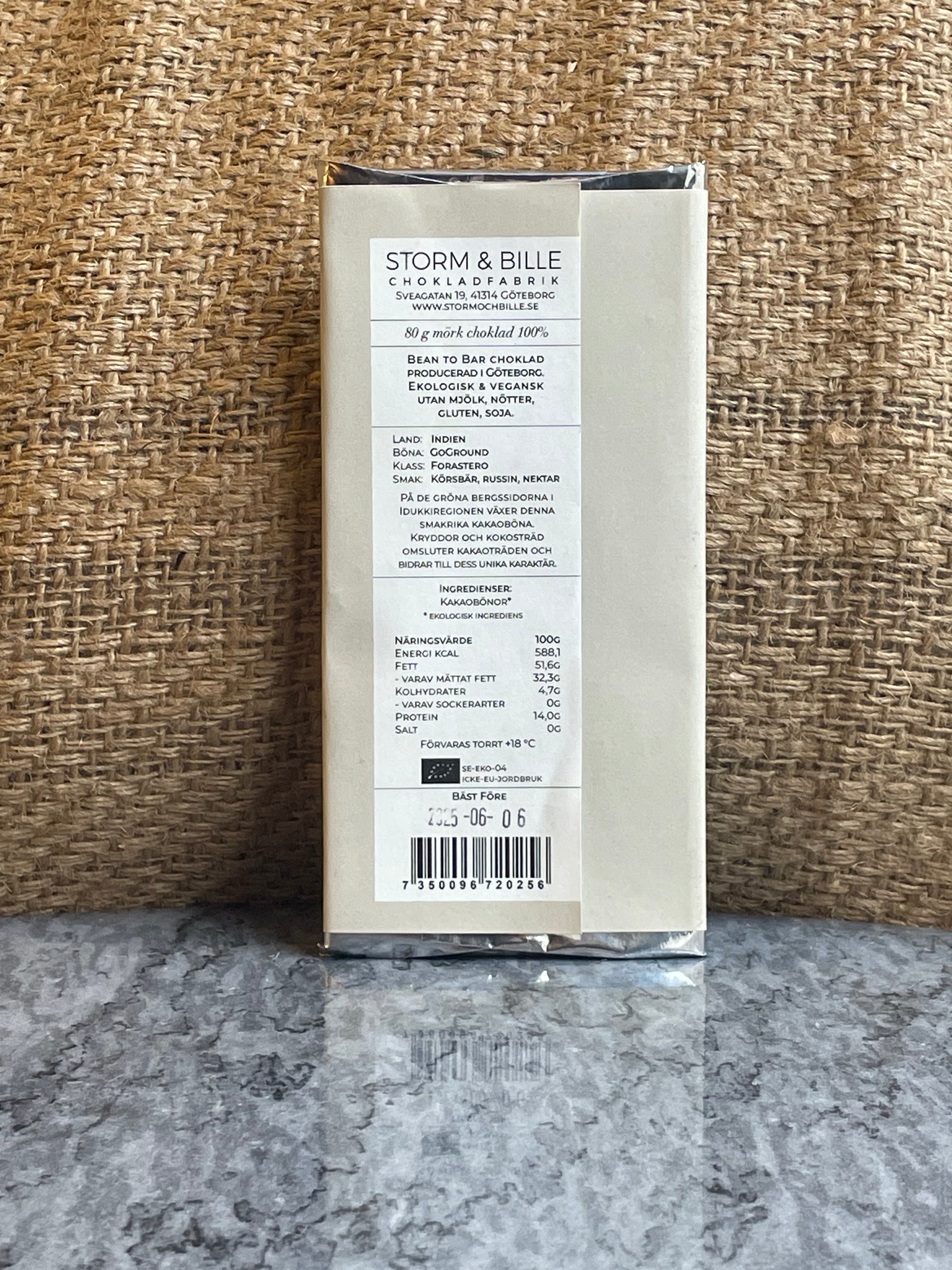 Chokladkaka 100% Indien EKO 70g