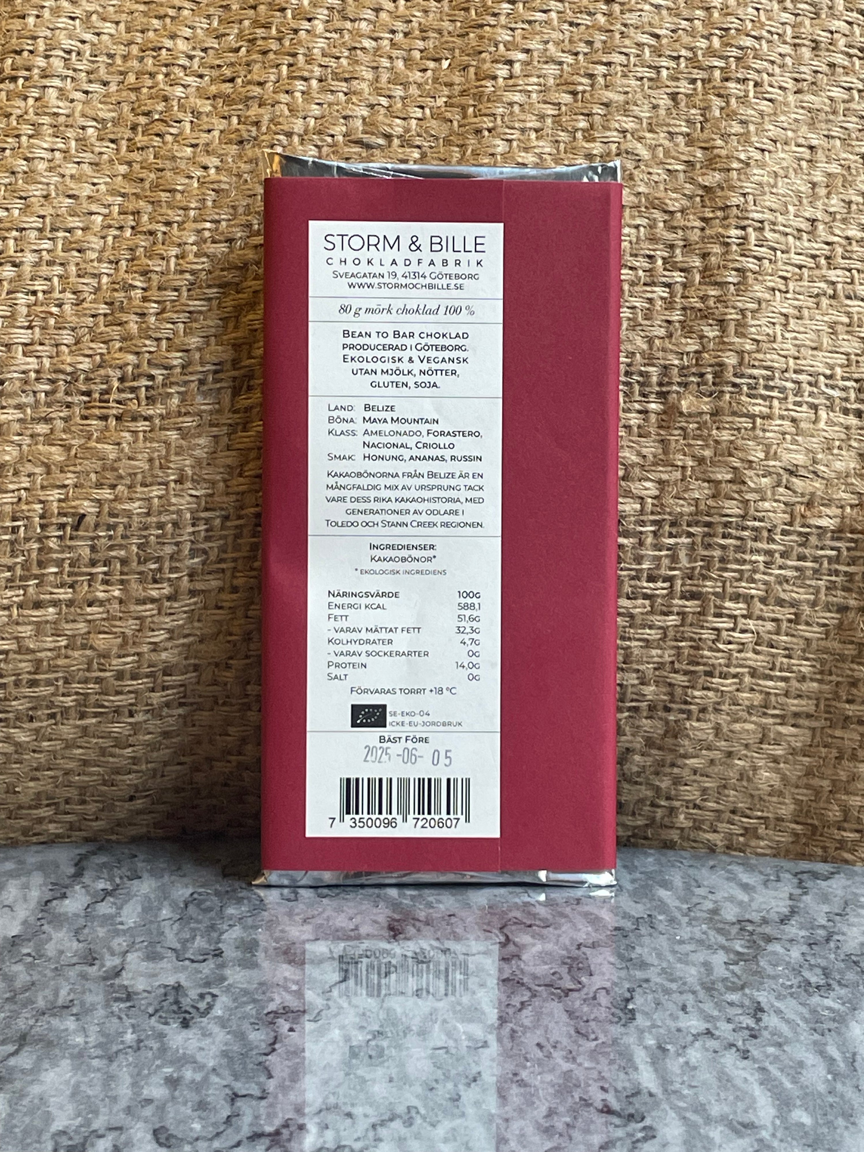 Chocolate cake 100% Belize ORGANIC 70g