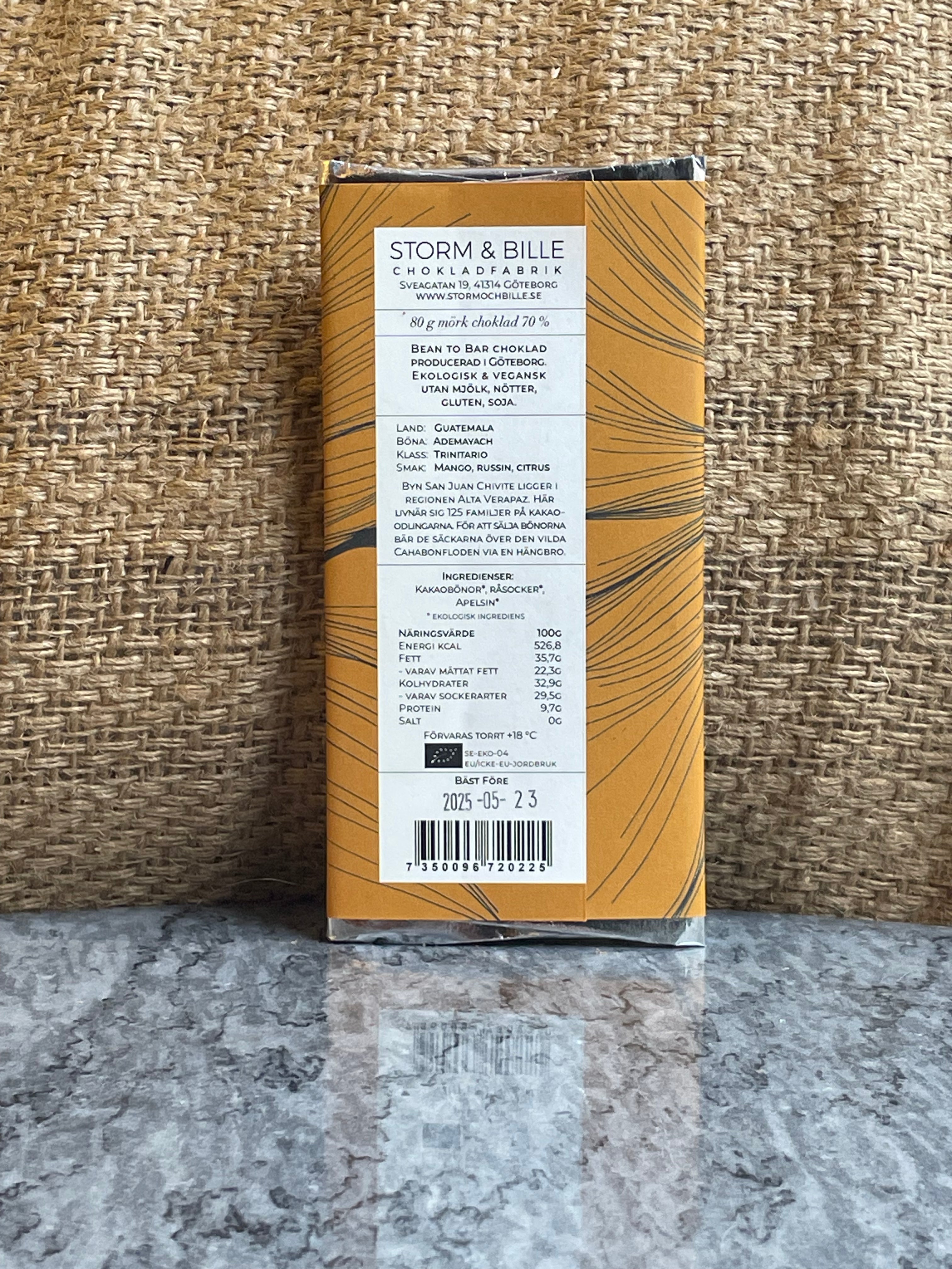 Chocolate cake 70% Orange BIO 70g