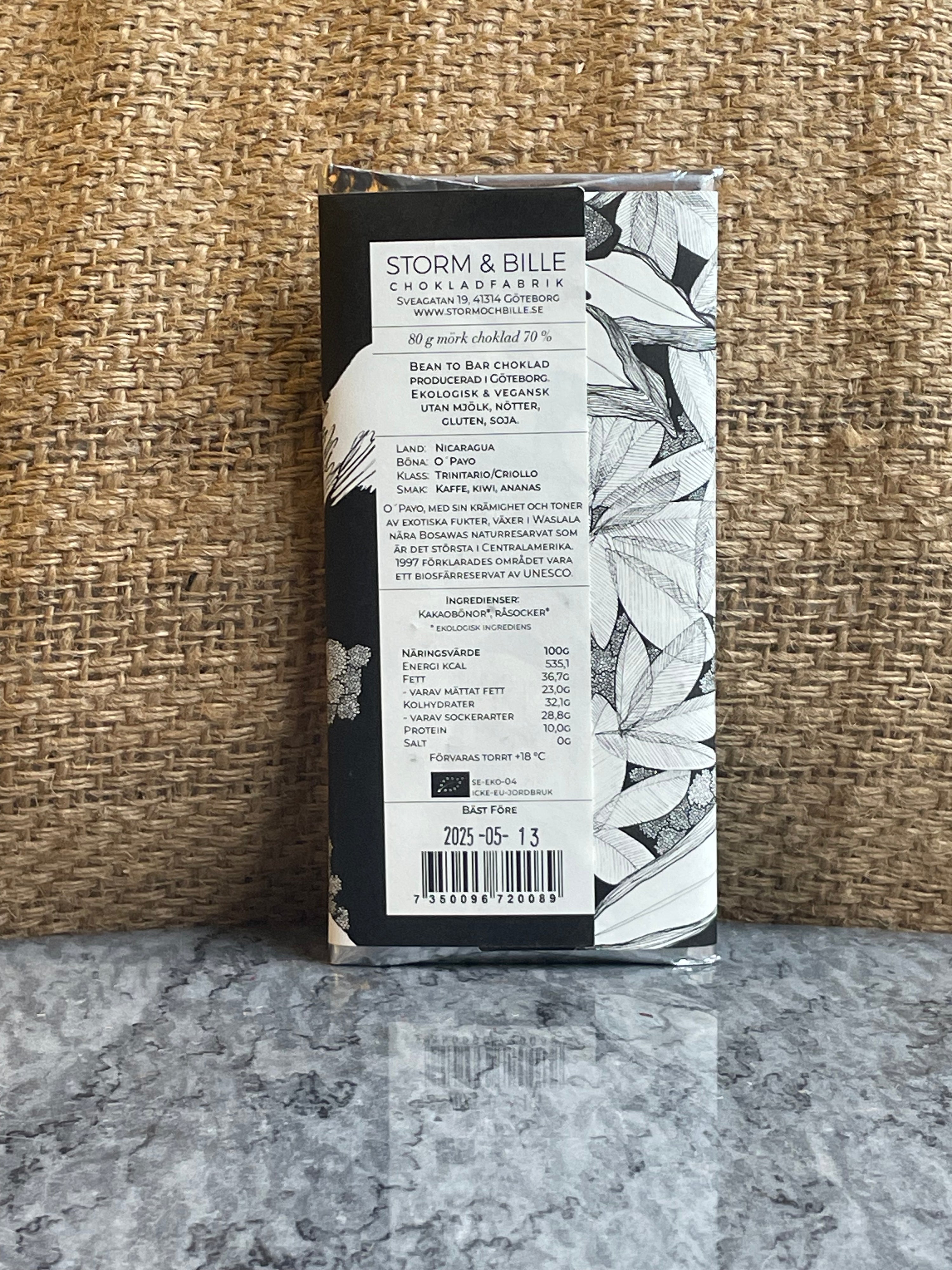 Chocolate cake 70% Cocoa nibs ECO 70g
