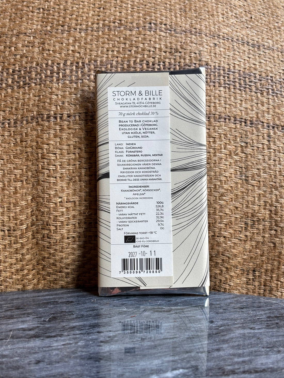 Chocolate cake 70% India BIO 70g