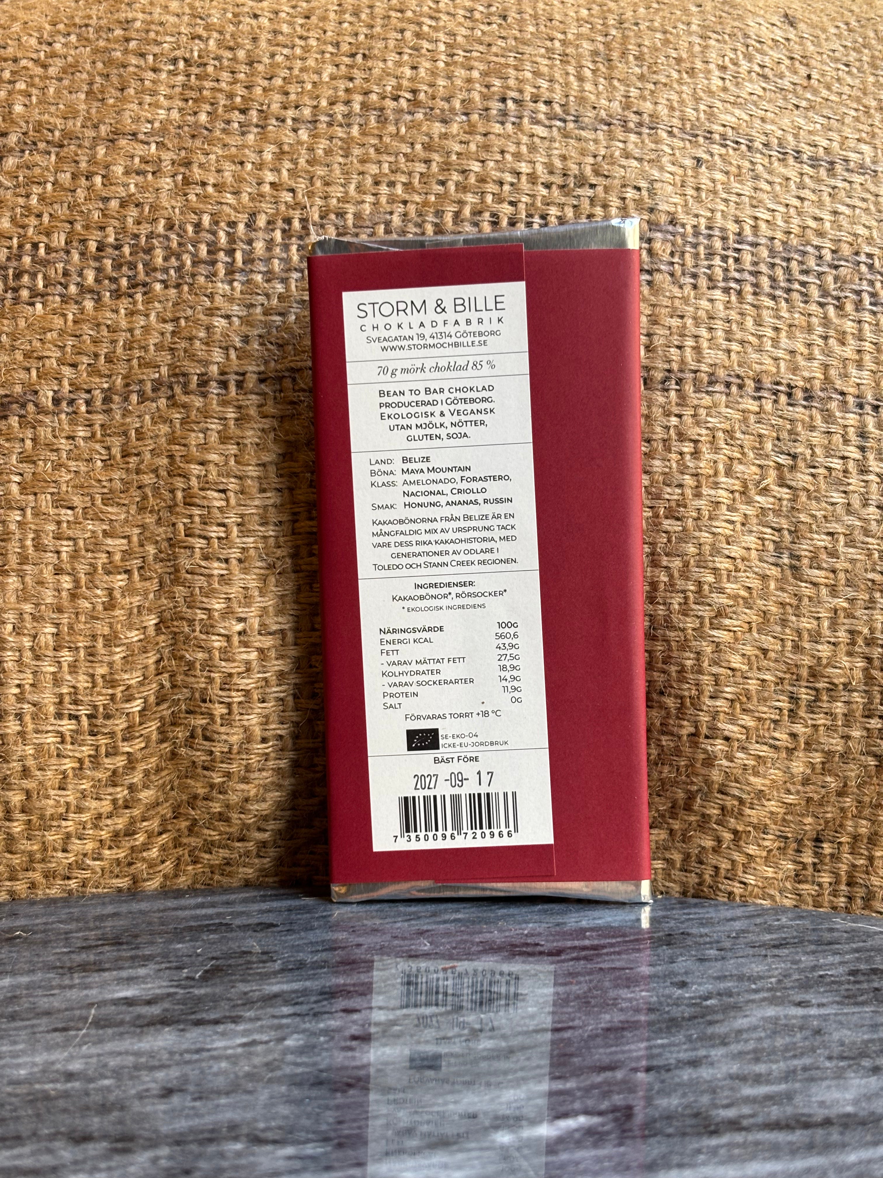 Chokladkaka 85% Belize EKO 70g